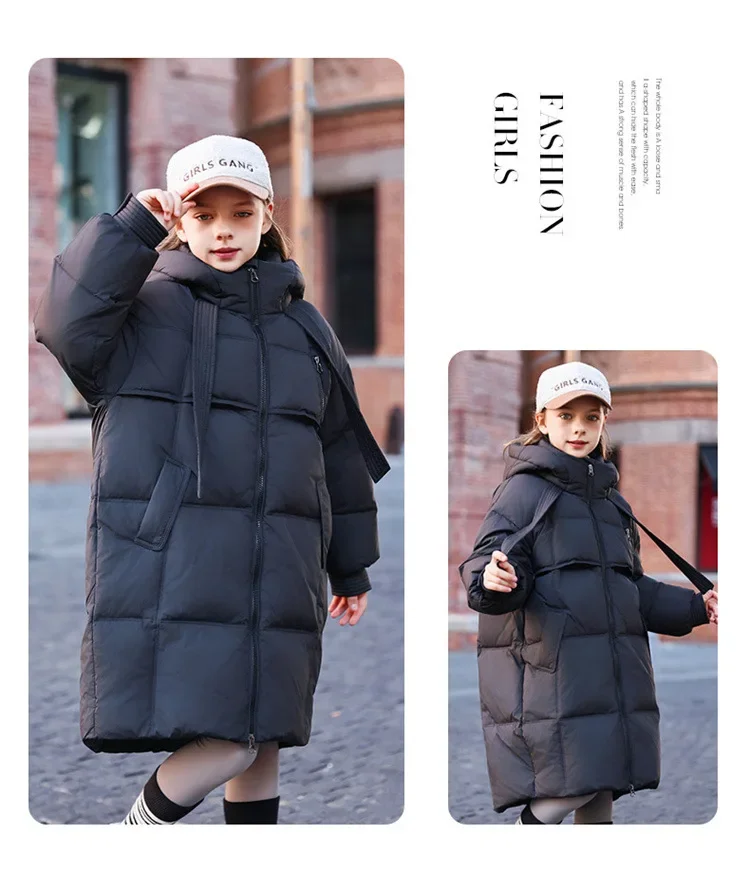 Girls' Cotton Coat New Winter Coat Boy Long Warm Clothes Children's Thicken Jacket Cotton Outerwear For Kids Jacket TR213