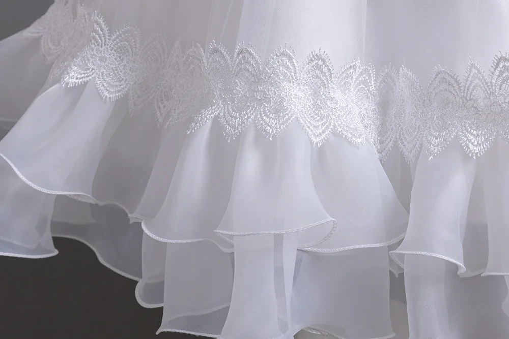 New Bubble Sleeves Bow Sticker Pearl Mesh Fluffy Dress Christmas Halloween School Party Performance Dress for 3-10 Years