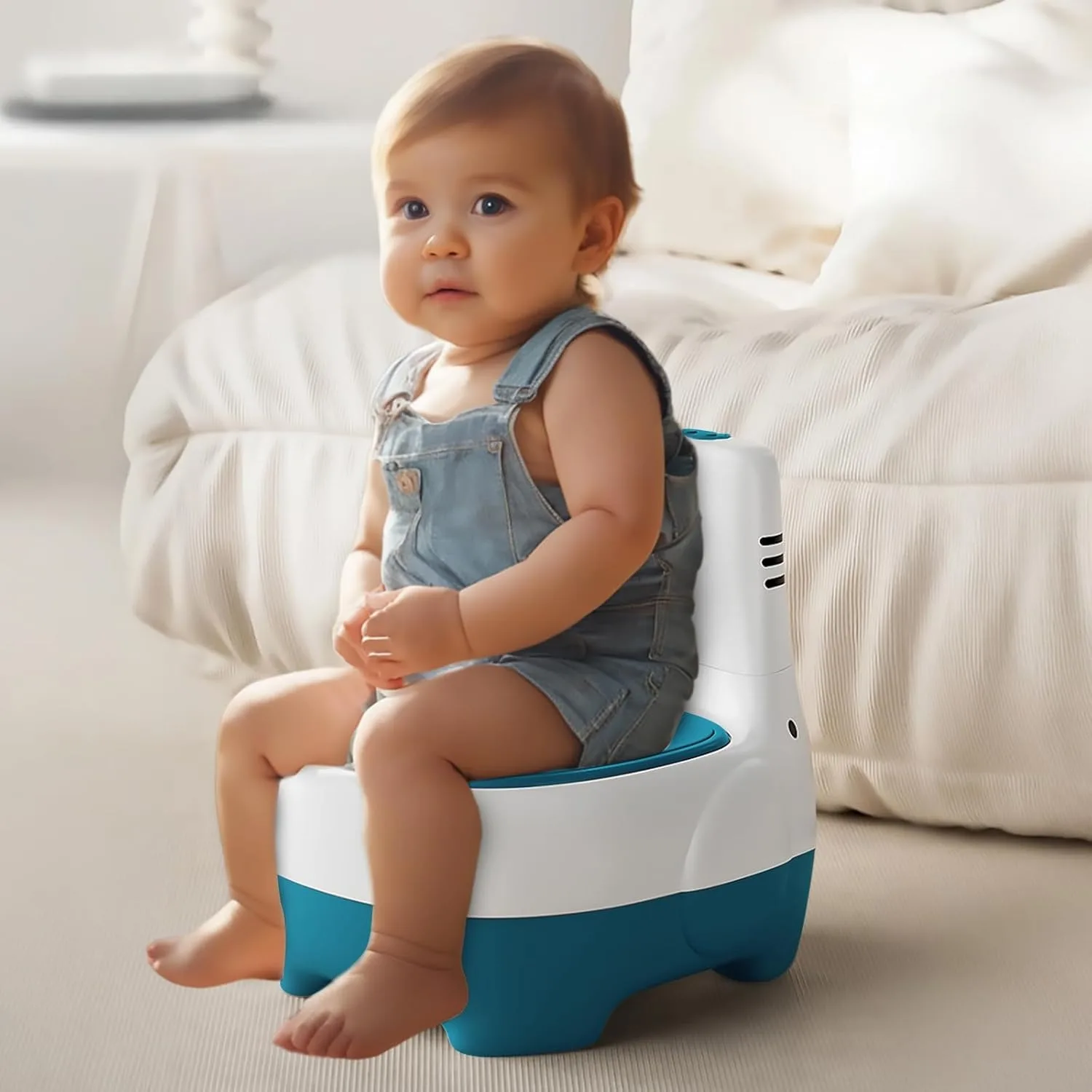 Potty Training Toilet, Training Seat with Realistic Flush Sound, Portable Toilet for Kids - Easy to Clean Potty Seat
