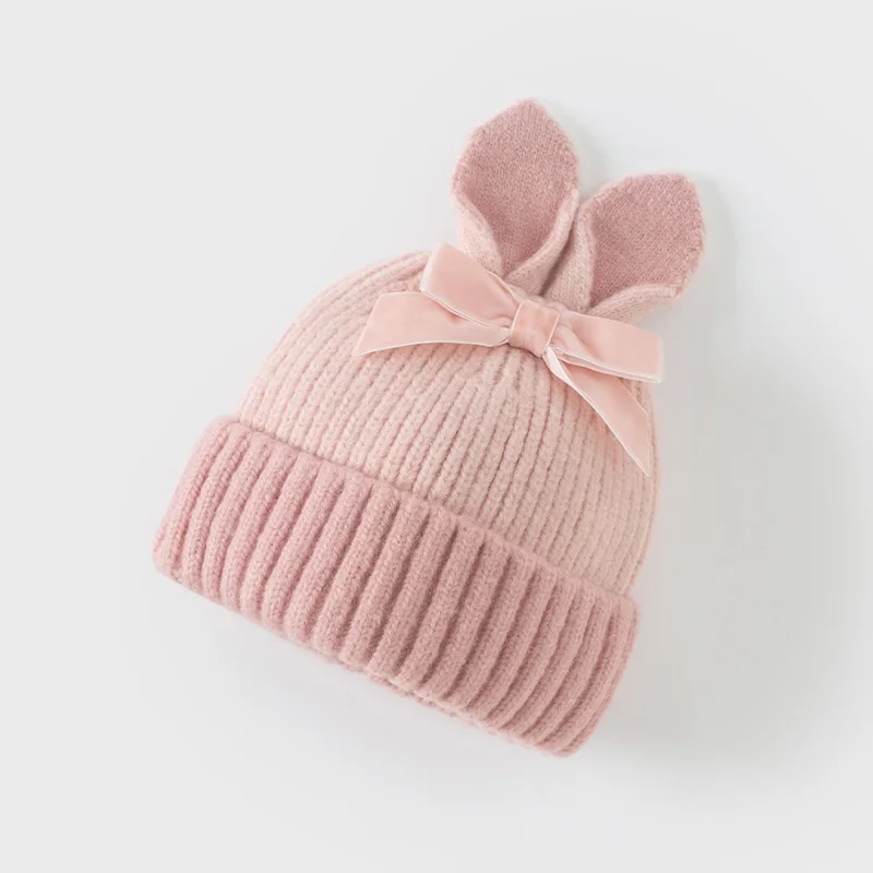 Dave Bella Winter Baby Hat Pink Ear Knit Hat for Kids Warm Cap for Girls Boys Windproof Beanies Infant Cap DB4243031