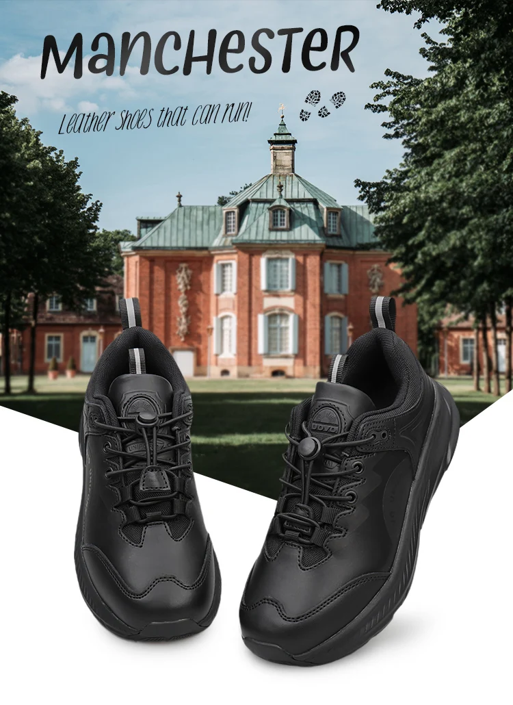 UOVO Men's Coach Children's School Shoes Leather Uniform Shoes Black Sports Shoes Size 13.5 UK Kid-5 Boys 31EU-38EU