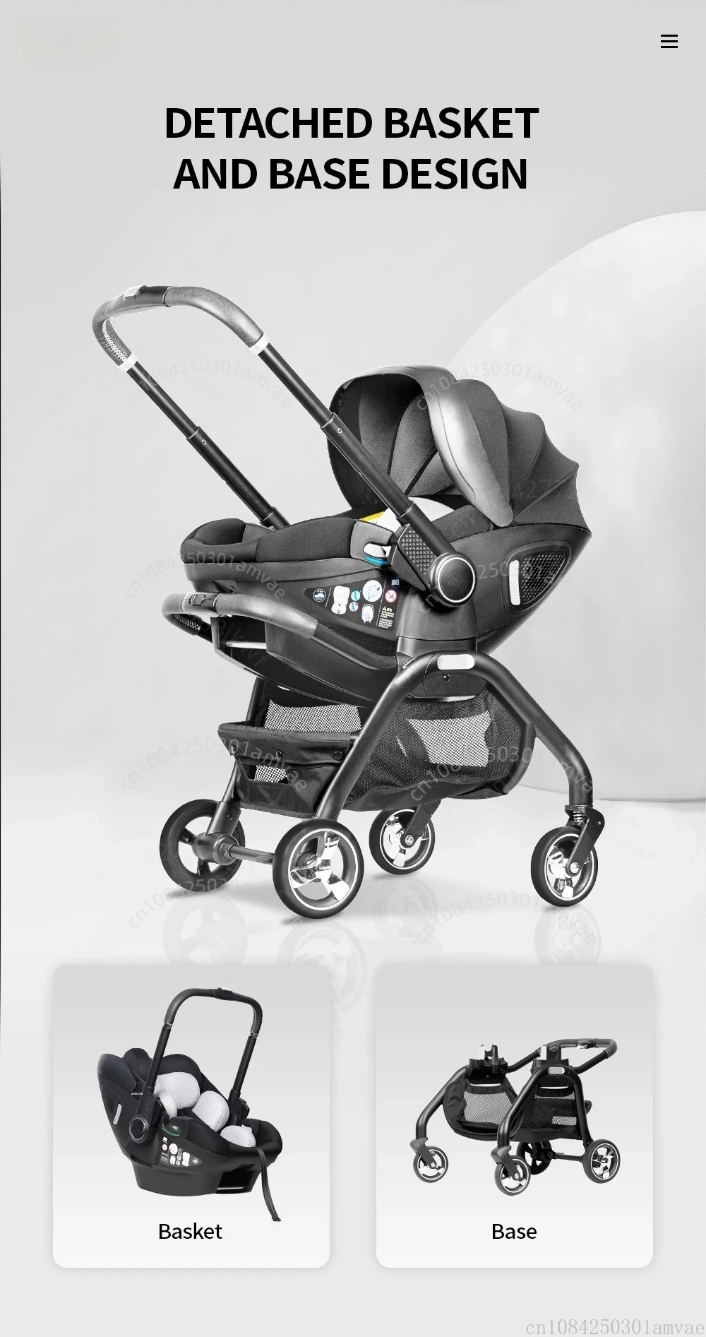Multi Functional Newborn Baby Sleeping Basket, Baby Safety Seat, Baby Stroller, Multi-purpose Portable Four-wheel Stroller
