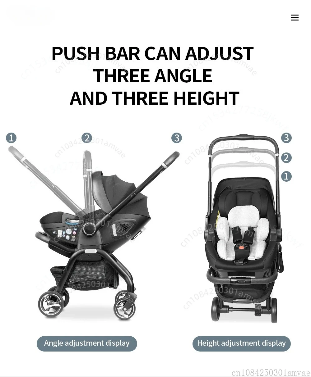 Multi Functional Newborn Baby Sleeping Basket, Baby Safety Seat, Baby Stroller, Multi-purpose Portable Four-wheel Stroller