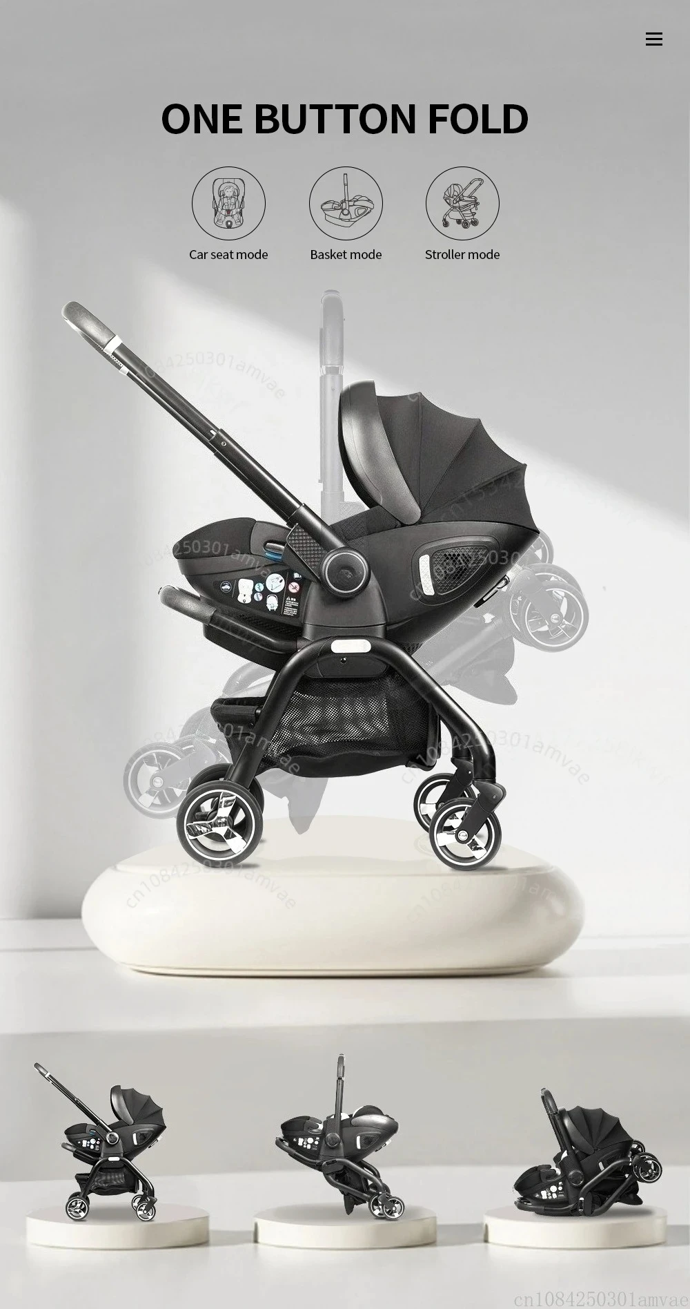 Multi Functional Newborn Baby Sleeping Basket, Baby Safety Seat, Baby Stroller, Multi-purpose Portable Four-wheel Stroller