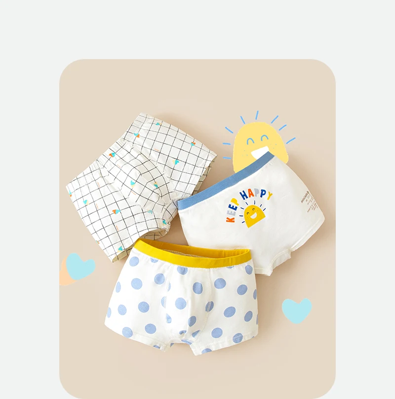 Mini Bala New Boys' Anti-Bacterial Pure Cotton Underpants Boxer Shorts 2024