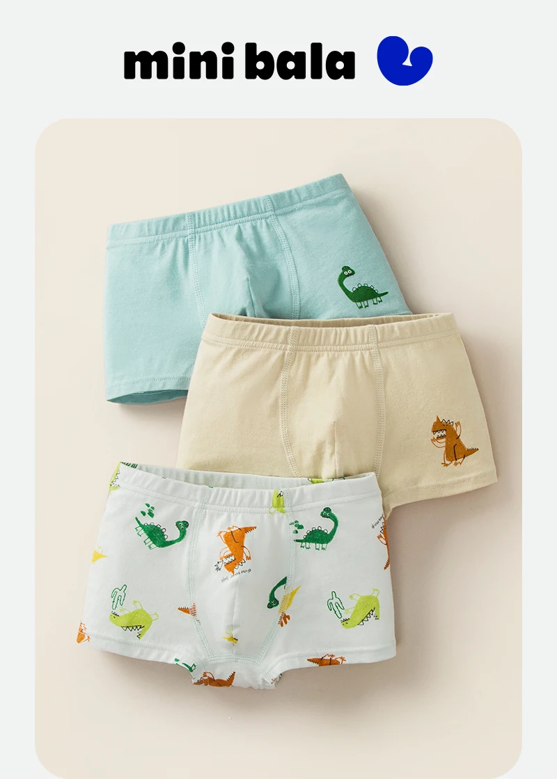 Mini Bala New Boys' Anti-Bacterial Pure Cotton Underpants Boxer Shorts 2024
