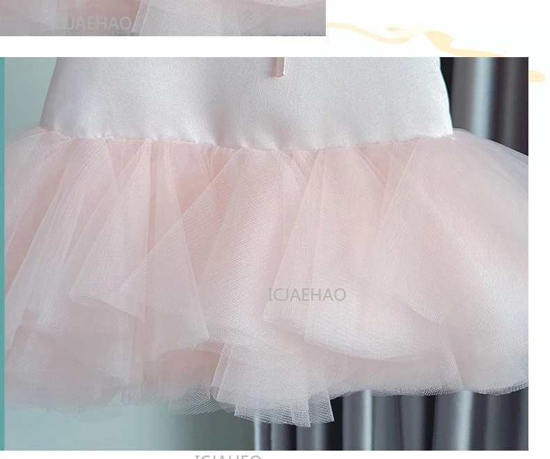 Party Dress Pink Baby Girls Vest with Mesh Skirt First Birthday Kids Celebration Pageant Princess Gown Toddler Formal Dresses