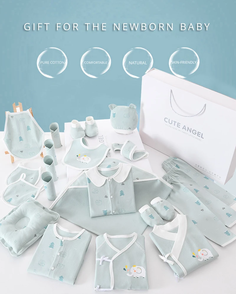 IYEAL  Newborn Baby Clothes Cotton Baby Gift  Set 0-3 M Autumn Winter Kids Clothes Suit New Born Clothing Family Gifts 19-23PCS