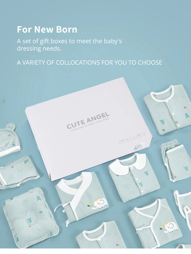IYEAL  Newborn Baby Clothes Cotton Baby Gift  Set 0-3 M Autumn Winter Kids Clothes Suit New Born Clothing Family Gifts 19-23PCS