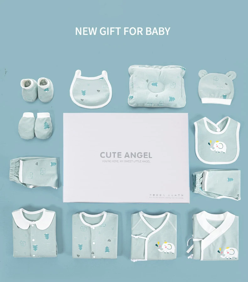 IYEAL  Newborn Baby Clothes Cotton Baby Gift  Set 0-3 M Autumn Winter Kids Clothes Suit New Born Clothing Family Gifts 19-23PCS