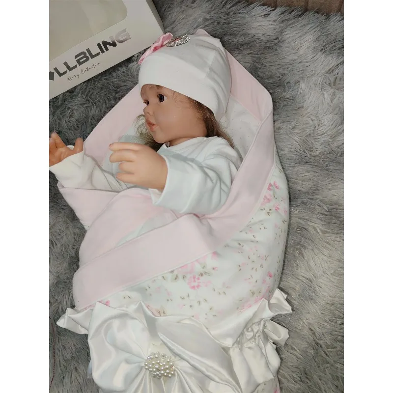 French Lace Winter Swaddle Blanket - Receiving Wrap for Newborn Baby Boys-Girls Photography Ropa De Bebe Niña 크리스마스 아기의상 Newborn