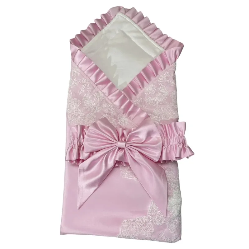 French Lace Winter Swaddle Blanket - Receiving Wrap for Newborn Baby Boys-Girls Photography Ropa De Bebe Niña 크리스마스 아기의상 Newborn