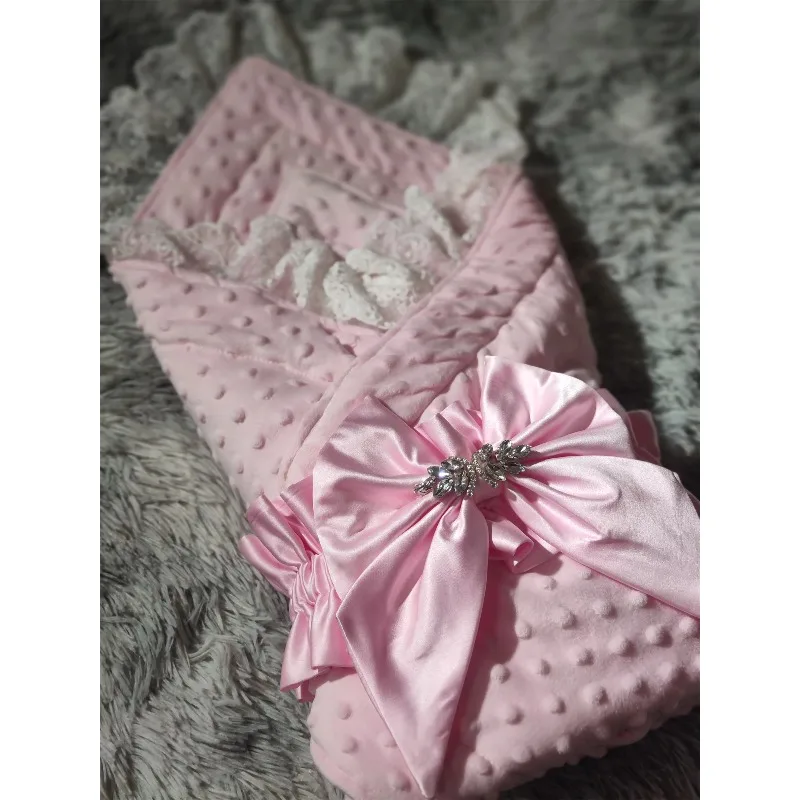 French Lace Winter Swaddle Blanket - Receiving Wrap for Newborn Baby Boys-Girls Photography Ropa De Bebe Niña 크리스마스 아기의상 Newborn