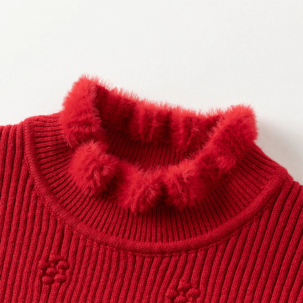 Dave Bella Children Autumn Winter Knitted Pullover Sweater for Girls Half High Collar Bottoming Sweater Kids Clothes DK4254583