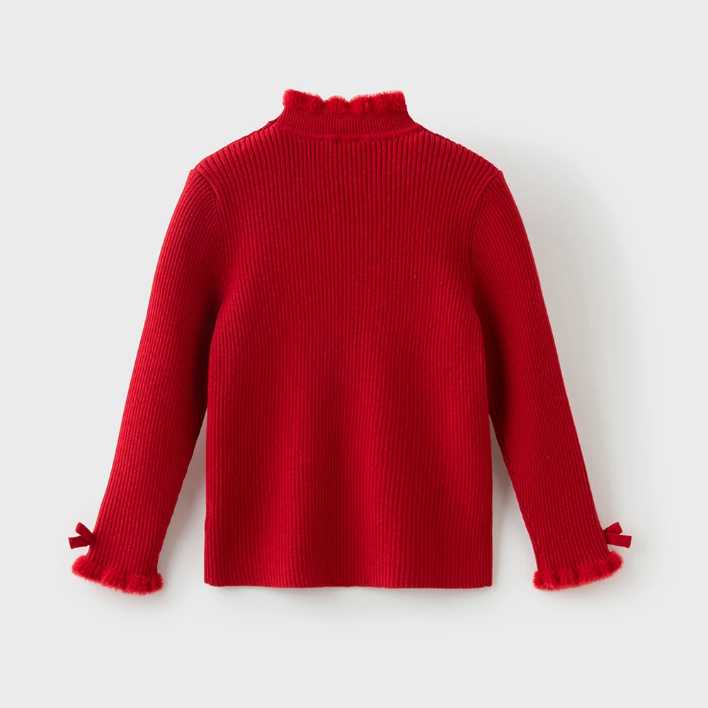Dave Bella Children Autumn Winter Knitted Pullover Sweater for Girls Half High Collar Bottoming Sweater Kids Clothes DK4254583