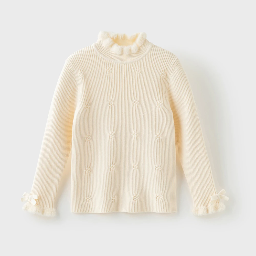 Dave Bella Children Autumn Winter Knitted Pullover Sweater for Girls Half High Collar Bottoming Sweater Kids Clothes DK4254583