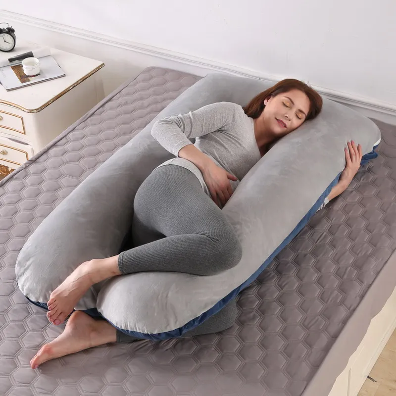 Blue Grey Maternity Body Pillow 120x70cm - Soft Plush Pregnancy Cushion for Sleeping, Side Sleeper Support for Women Wholesale