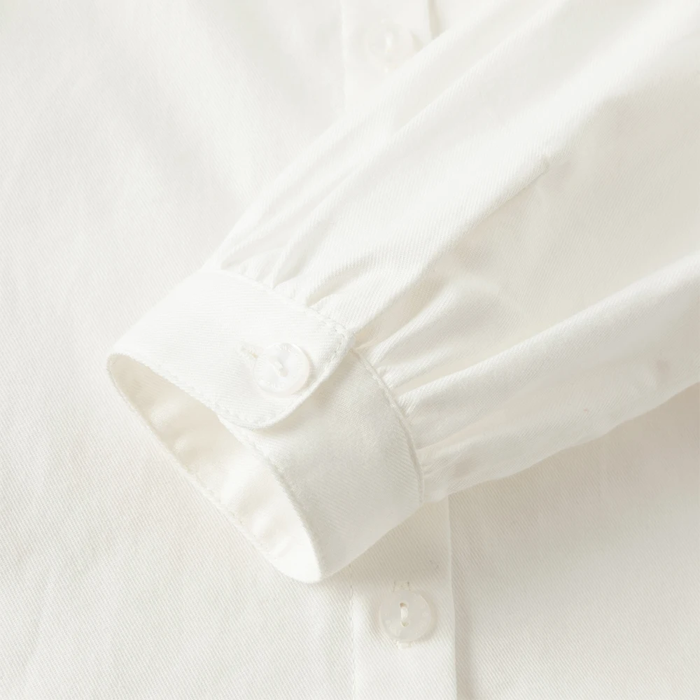 Dave Bella Children's Spring Autumn Shirt Girls Cute Blouse Sweet Cotton White Button Bottoming Shirt Tops DK3252659