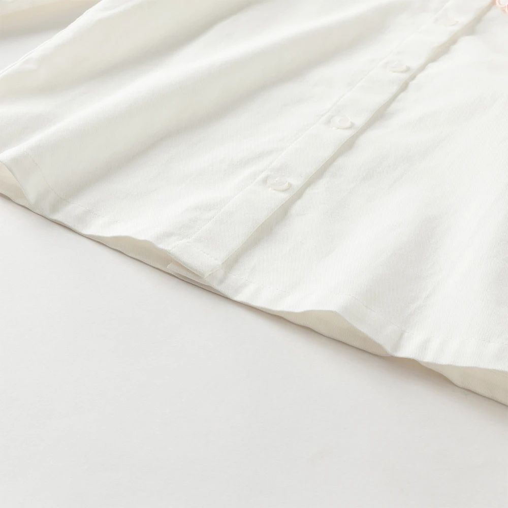 Dave Bella Children's Spring Autumn Shirt Girls Cute Blouse Sweet Cotton White Button Bottoming Shirt Tops DK3252659