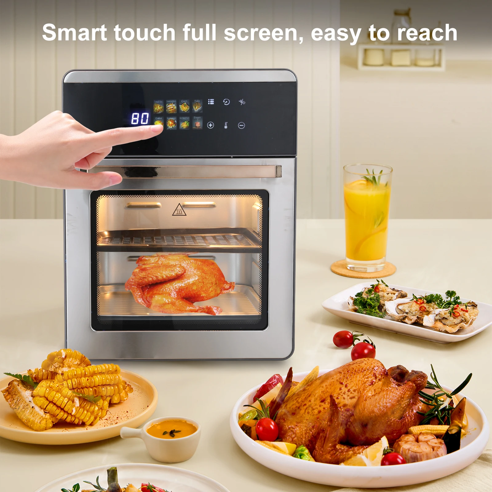 1800W 16L Air Fryer 360 ° Halogen Oil-Free Roaster Oven Multifunctional Electric Fryer for Home Kitchen Baby Food