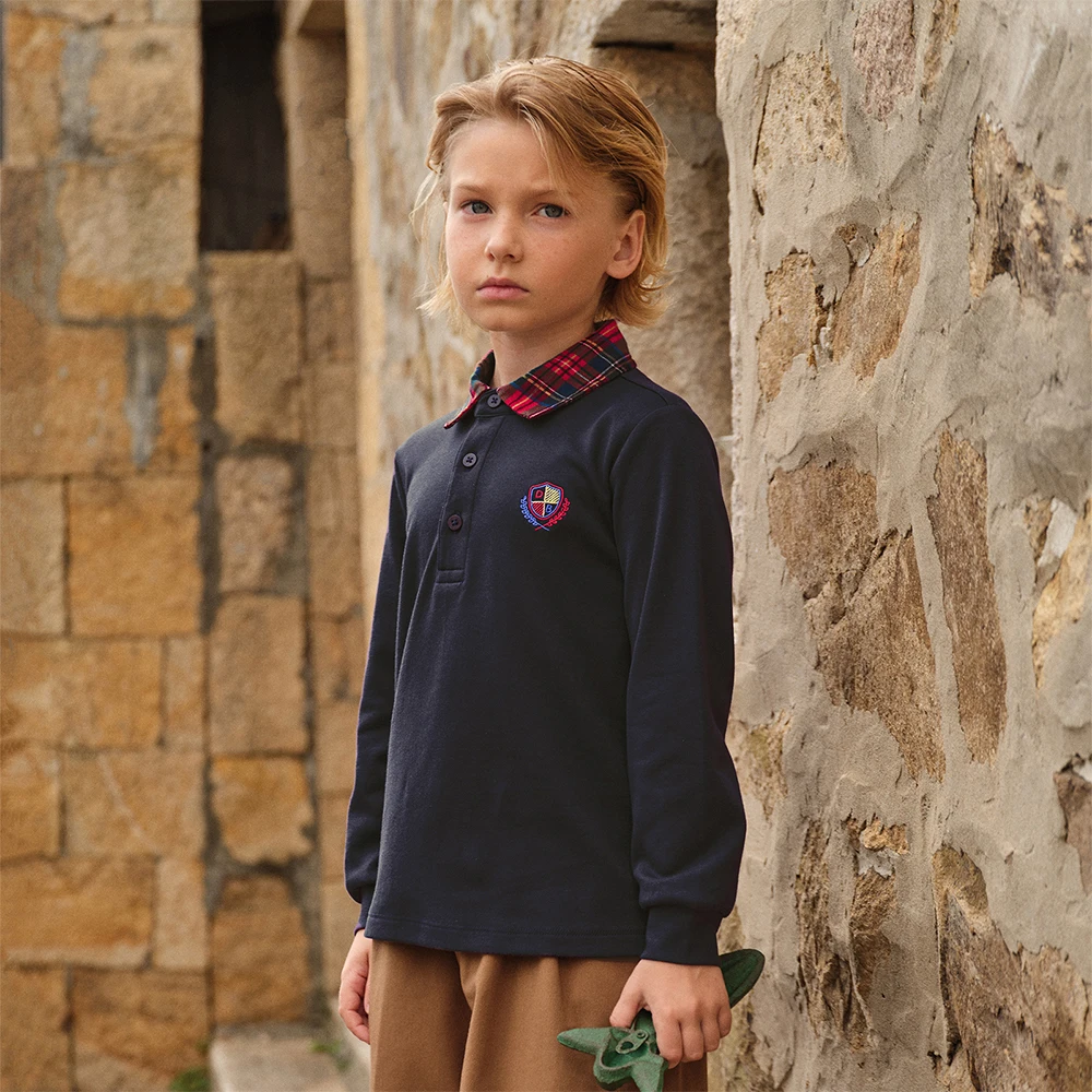 Dave Bella Boys Long Sleeve Polo T-Shirt Kids Solid Autumn Spring Tops Baby Cotton Casual Outdoor Clothes DK3254715