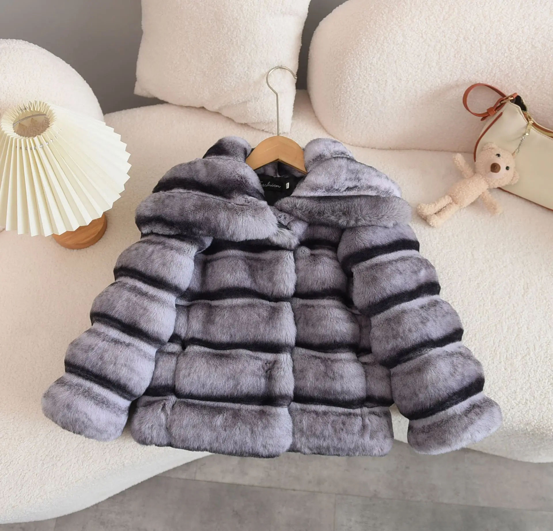 Faux Fur Coats Children Solid Fur Jackets Turn Down Collar Long Sleeves Coverd Button Thick Loose Fit Casual 2026 Autumn Winter