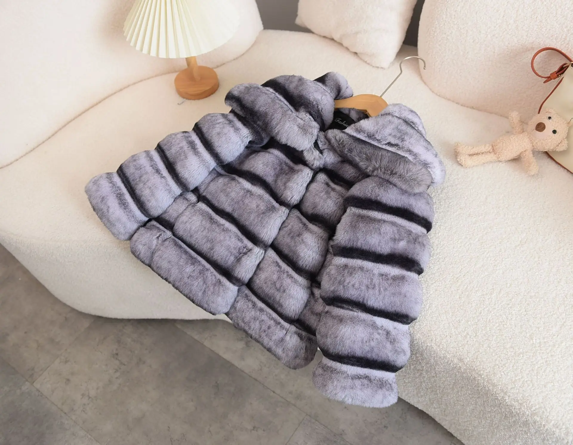 Faux Fur Coats Children Solid Fur Jackets Turn Down Collar Long Sleeves Coverd Button Thick Loose Fit Casual 2026 Autumn Winter