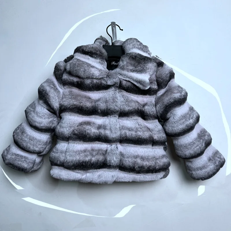 Faux Fur Coats Children Solid Fur Jackets Turn Down Collar Long Sleeves Coverd Button Thick Loose Fit Casual 2026 Autumn Winter