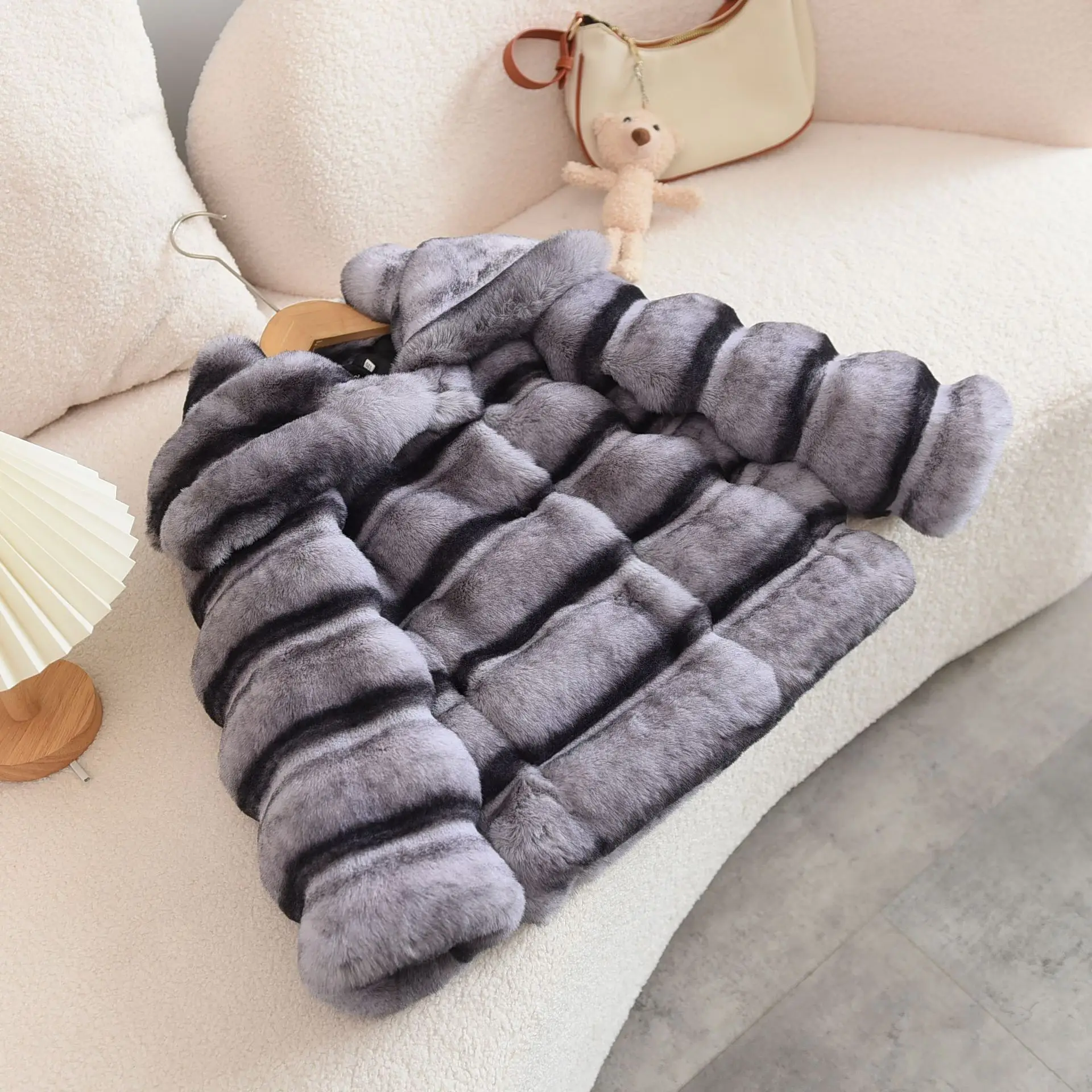 Faux Fur Coats Children Solid Fur Jackets Turn Down Collar Long Sleeves Coverd Button Thick Loose Fit Casual 2026 Autumn Winter