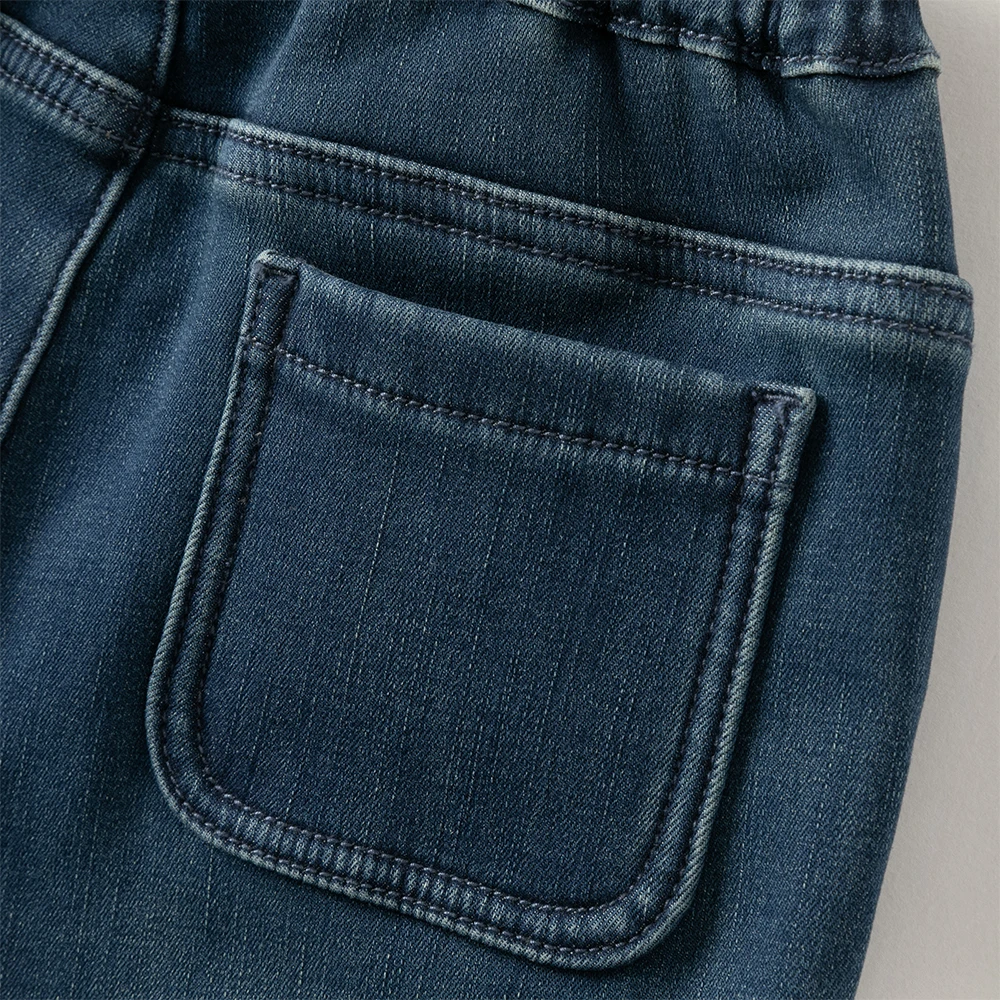 Dave Bella Children's Jean Pants Winter Autumn Velvet Thicken Girls Straight Pants Casual Warm Trousers DK4254423