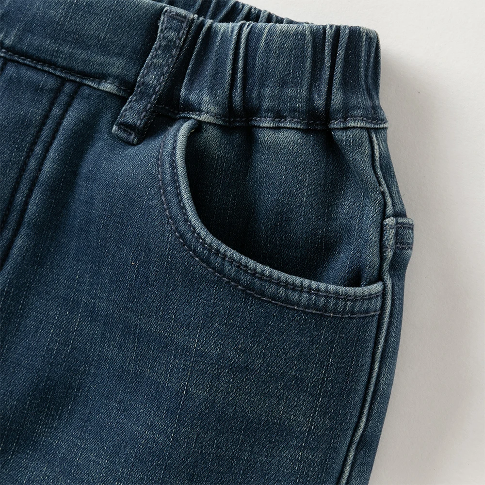 Dave Bella Children's Jean Pants Winter Autumn Velvet Thicken Girls Straight Pants Casual Warm Trousers DK4254423