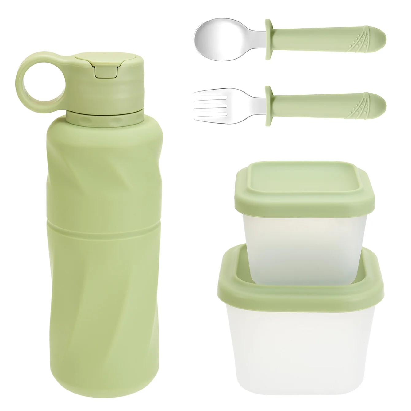 Children's Tableware Set Made of Silicone for Serving Food