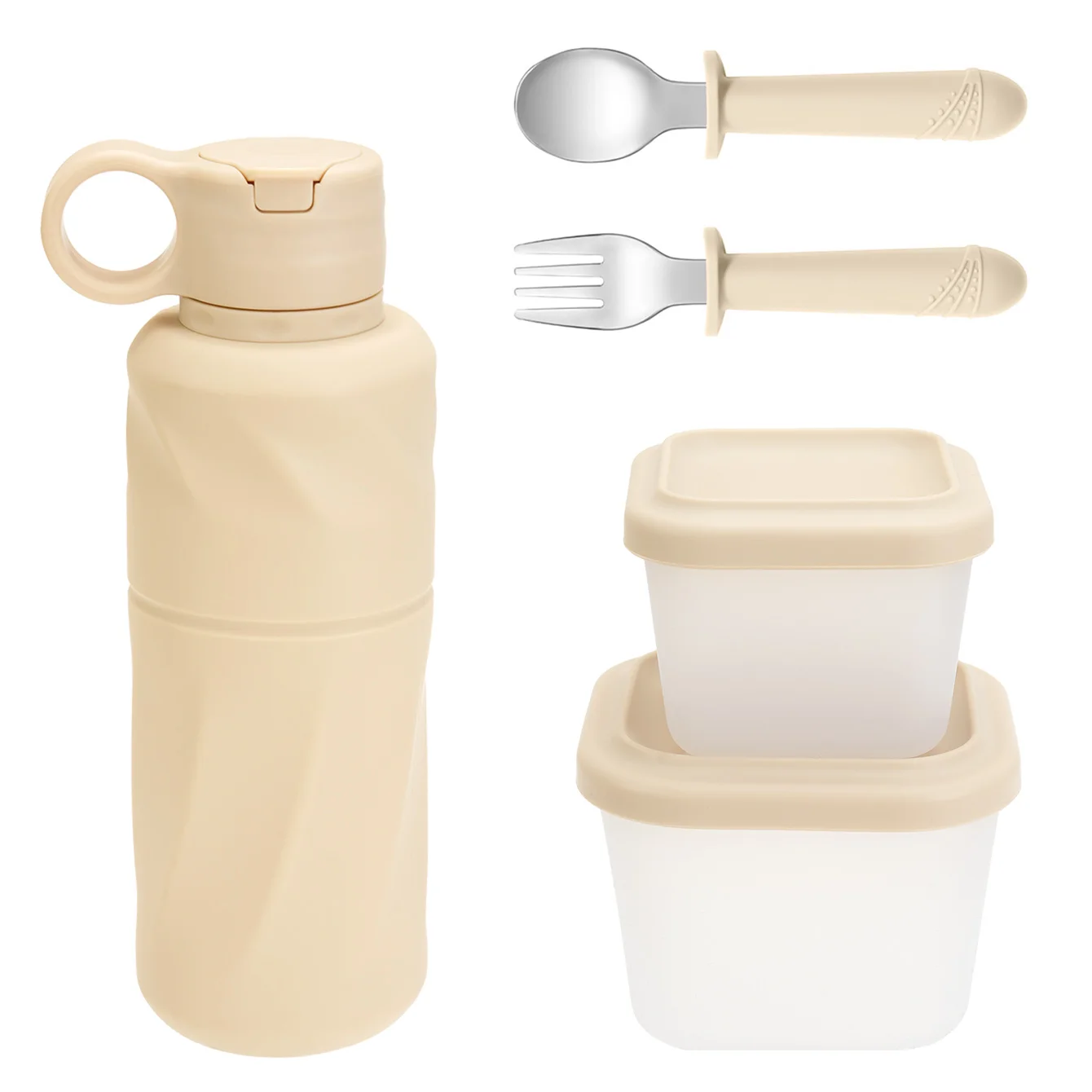 Children's Tableware Set Made of Silicone for Serving Food