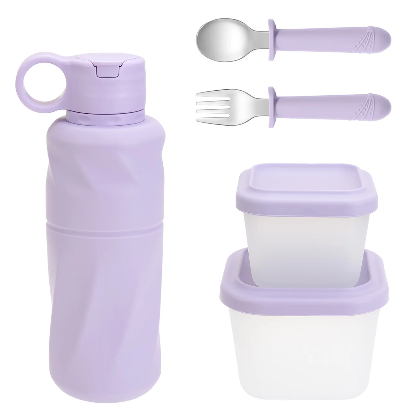 Children's Tableware Set Made of Silicone for Serving Food