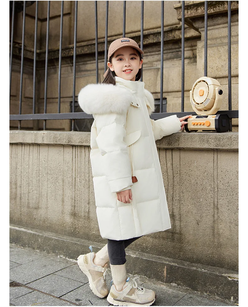 OLEKID 2025 -30 Degree Winter Down Jacket For Girl Thick Warm Long Teen Girl Jacket Coat 5-12 Years Kid Parka Children Outerwear