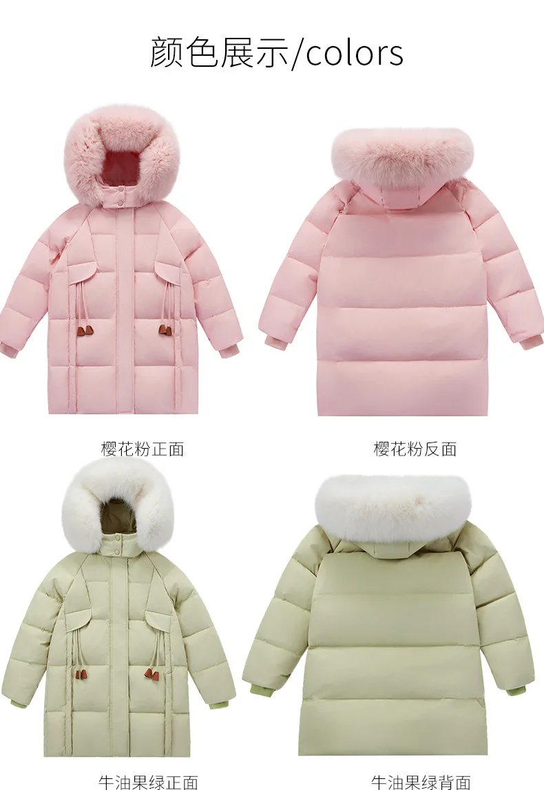 OLEKID 2025 -30 Degree Winter Down Jacket For Girl Thick Warm Long Teen Girl Jacket Coat 5-12 Years Kid Parka Children Outerwear