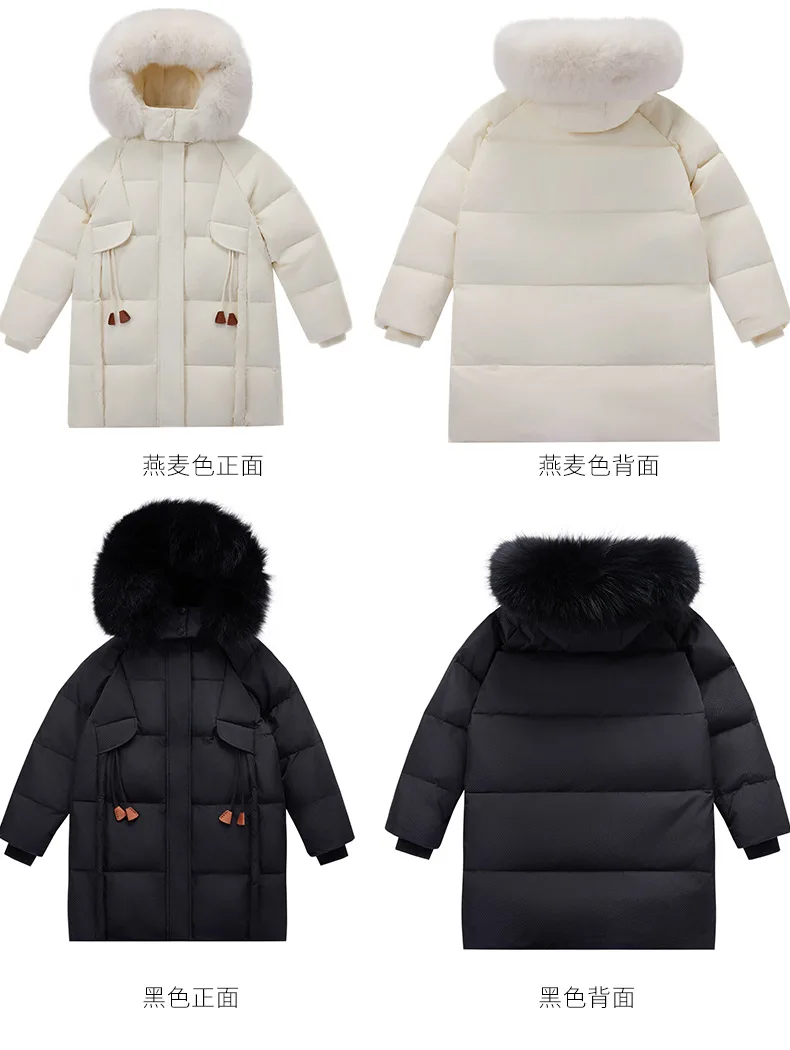 OLEKID 2025 -30 Degree Winter Down Jacket For Girl Thick Warm Long Teen Girl Jacket Coat 5-12 Years Kid Parka Children Outerwear