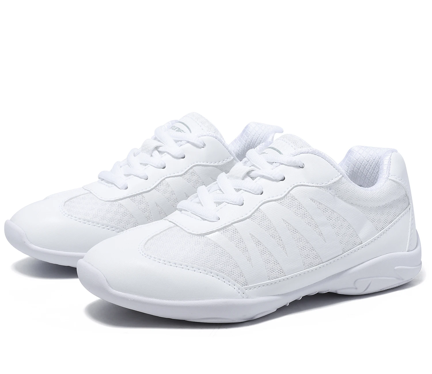 BAXINIER Girls White Cheer Athletic Shoes Lightweight Youth Dance Tennis Training Performance Sneakers Cushioned Grip