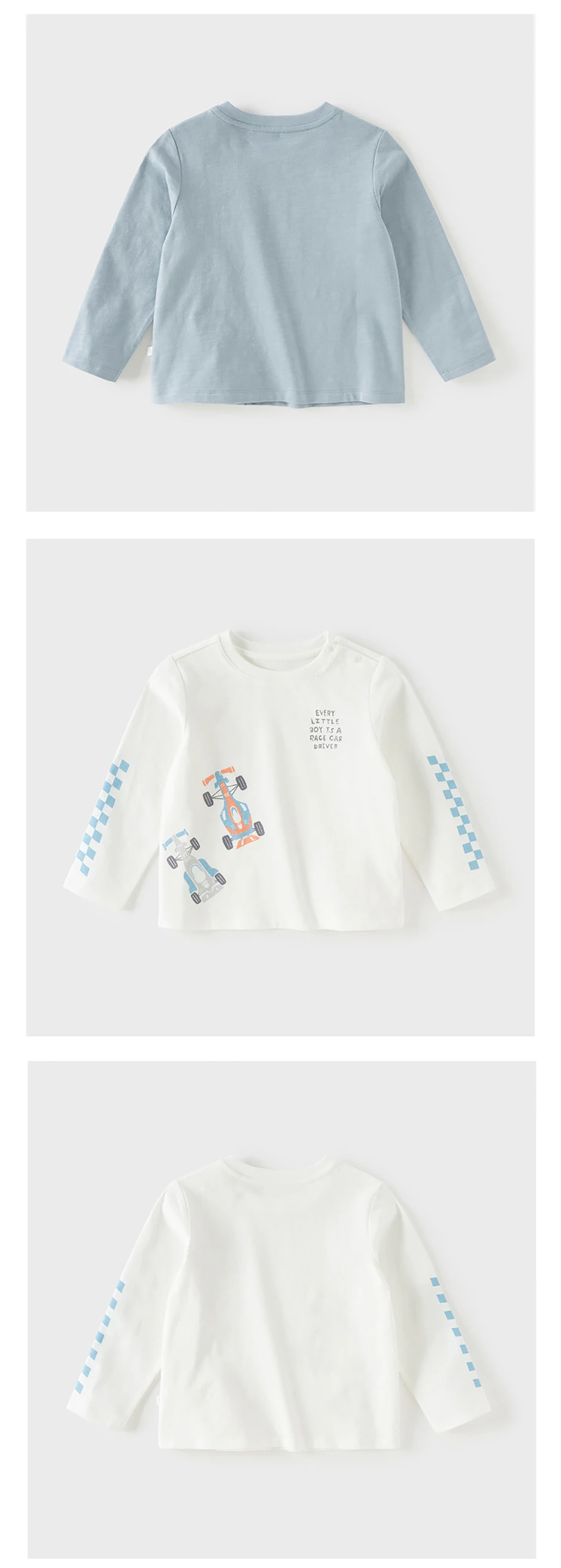 Dave Bella Children Cotton T-shirts Boys Clothing Spring Autumn Baby Long Sleeves Pullover Fashion Printed Casual Tops DB1260151