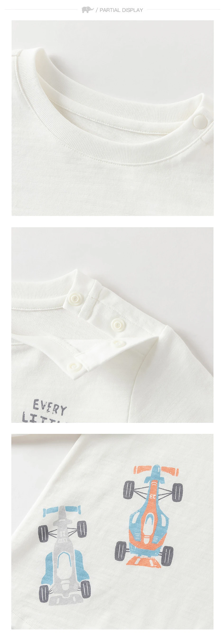 Dave Bella Children Cotton T-shirts Boys Clothing Spring Autumn Baby Long Sleeves Pullover Fashion Printed Casual Tops DB1260151
