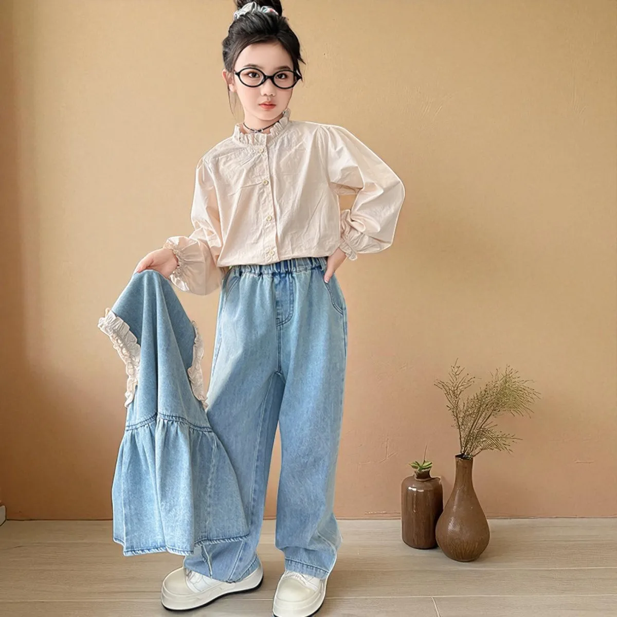 3-Piece Set Girls Outfits Tracksuit Kids Vest & Shirt & Pants Suit Baby Kids Casual Costumes Girls School Uniform Set 6 8 9 13 Y