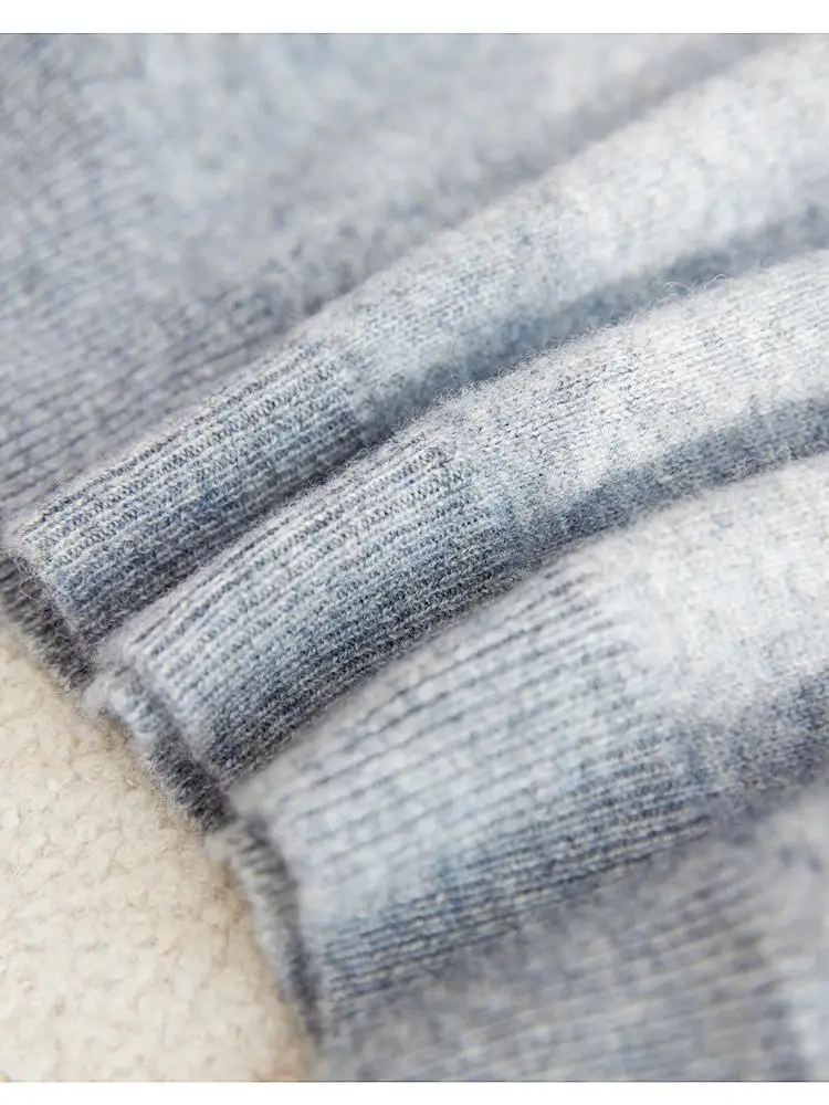 Children's 100% Merino Wool Sweater Boys Girls O-neck Pullover Contrast Sleeves Knitwear Autumn Winter Baby Kids Cashmere Tops