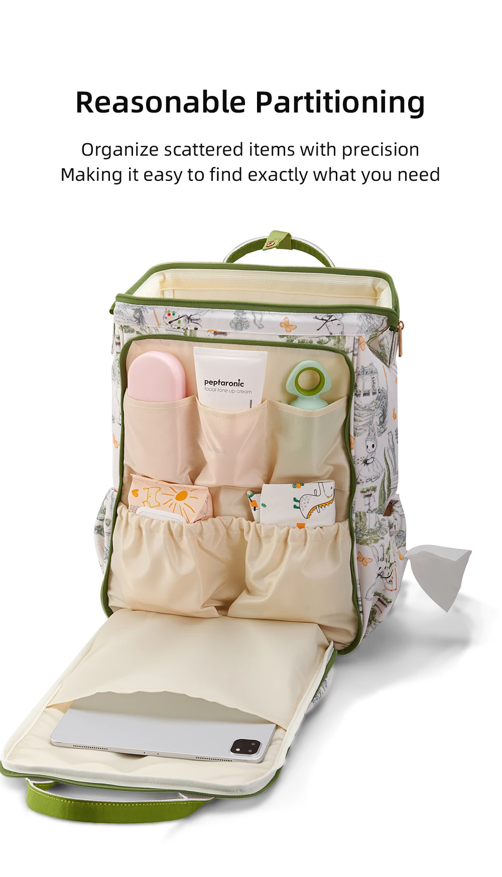 Sunveno Large Capacity Diaper Bag Backpack – Stylish Maternity Mommy Bag with Multi-Function Pockets, Lightweight Waterproof