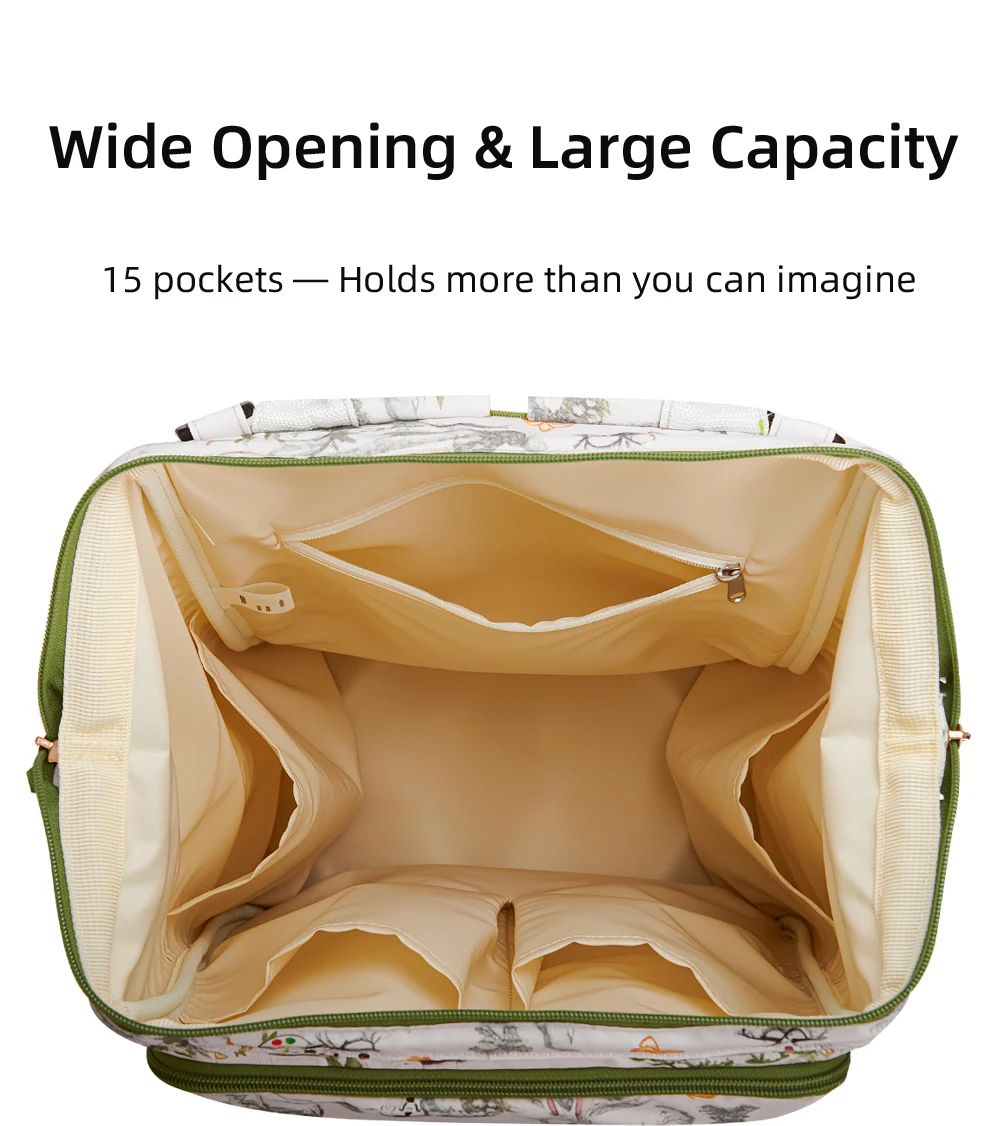 Sunveno Large Capacity Diaper Bag Backpack – Stylish Maternity Mommy Bag with Multi-Function Pockets, Lightweight Waterproof