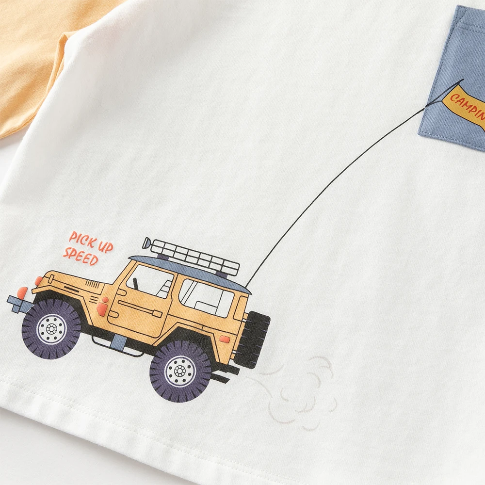 Dave Bella Children T-shirts Spring Summer Long Sleeves Boys Pure Cotton Pullover Casual Bottoming Tops Kids Clothing DB1260392