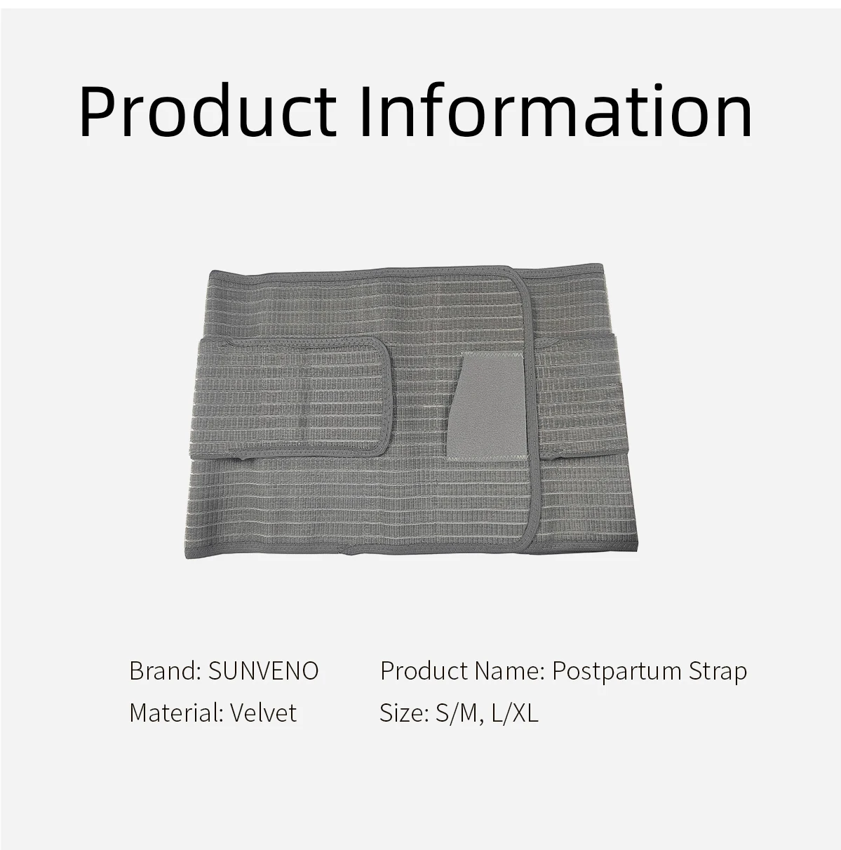 Sunveno Postpartum Belly Band Girdle for Postnatal Adjustable Belly Wrap C-section Recovery Binder Abdominal Support