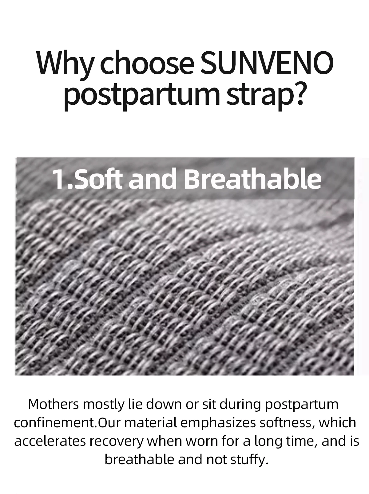 Sunveno Postpartum Belly Band Girdle for Postnatal Adjustable Belly Wrap C-section Recovery Binder Abdominal Support