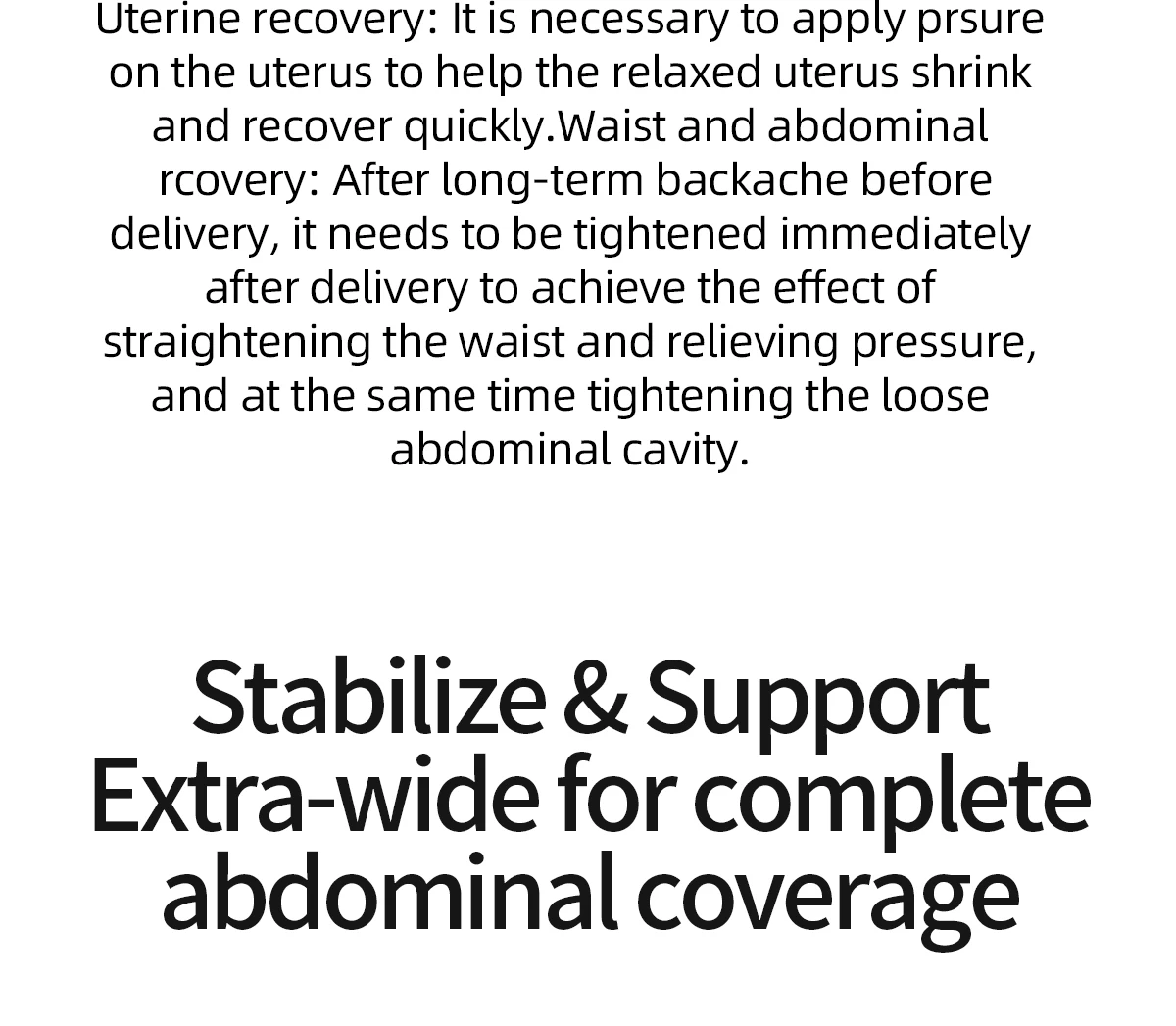 Sunveno Postpartum Belly Band Girdle for Postnatal Adjustable Belly Wrap C-section Recovery Binder Abdominal Support