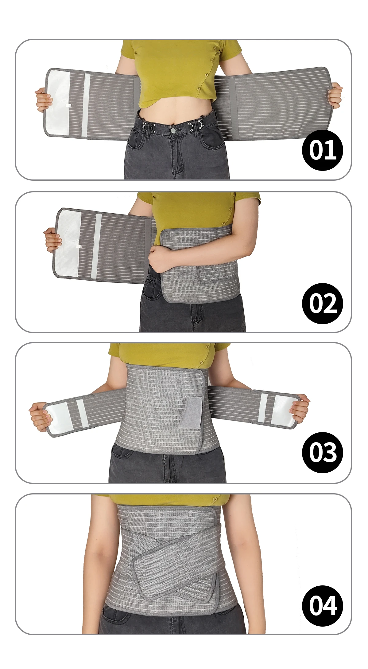 Sunveno Postpartum Belly Band Girdle for Postnatal Adjustable Belly Wrap C-section Recovery Binder Abdominal Support