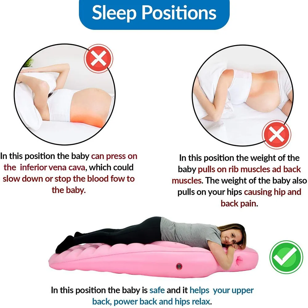 With Holes Inflatable Maternity Bed Foldable Adjustable Firmness Maternity Sleeping Mat Includes Air Pump